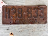 License Plate 1929 Ohio 1 total