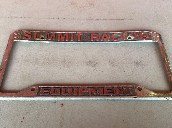 Vintage Metal Summit Racing Equipment License Plate Holder