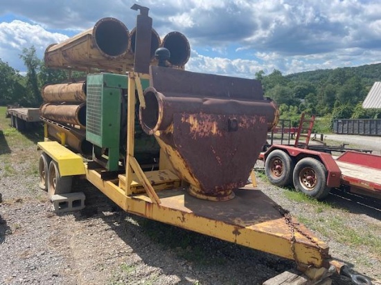 Wind curtain transport blower, John Deere diesel engine, with pipe