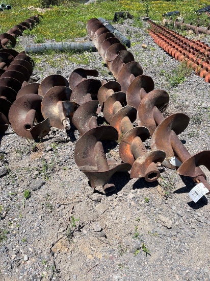 9 pieces of various boring augers