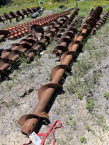 23 pieces of variable size and length boring augers