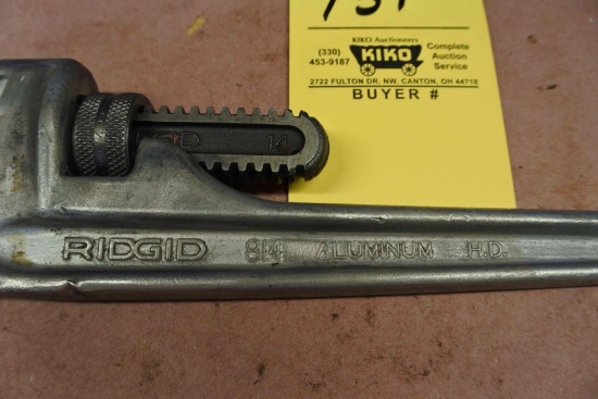 Aluminum Ridgid 14 inch pipe wrench