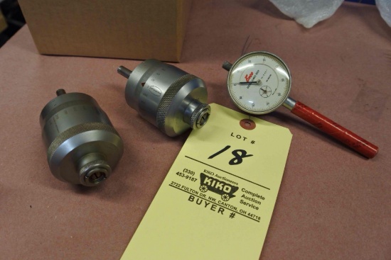 Enzo Dial indicator and 2 Optometrix micrometer heads