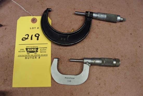 2 Brown & Sharpe Micrometers