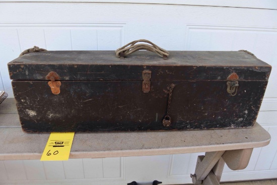 Very Old Carpenters Tool Box with the old Lock and Key