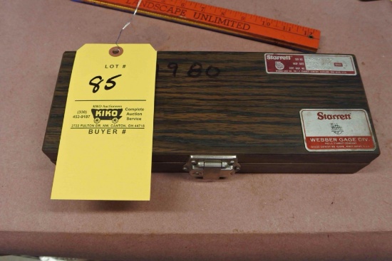 Starrett Webber Gage Set Complete