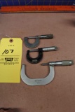 Brown & Sharpe 1 inch & 2-3 inch & Starrett 436 1 inch micrometers