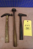 3 very old unique primitive antique hammers