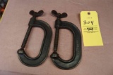 2 Antique Columbian mouse ear C Clamps