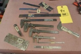 Misc lot of rulers calipers and other machinist stuff