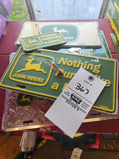 John Deere License plates and Clock