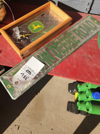John Deere Clock and Sign