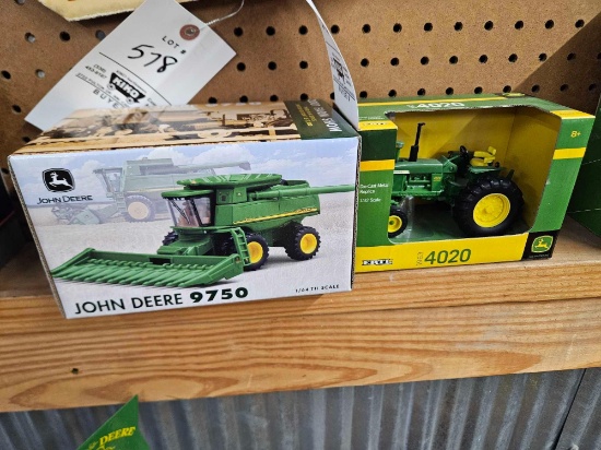 JD 1/64 combine and 1/32 4020 tractor, bid x 2