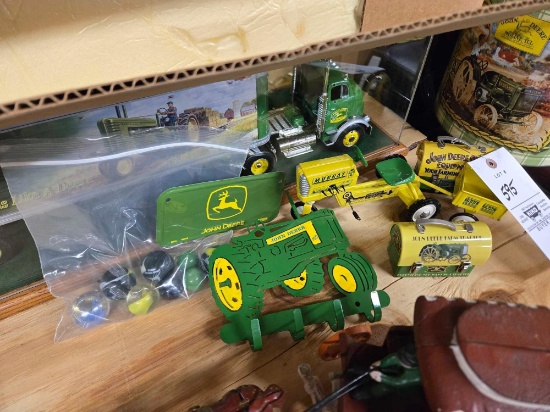 John Deere Marbles, Wall hooks, mini lunch pales, Murray Mini pedal Tractor