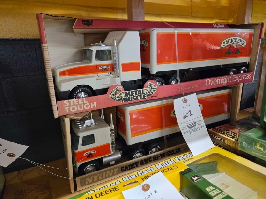 Nylint Overnight Express and Cadet GMC 18-Wheeler smuckers bid x 2