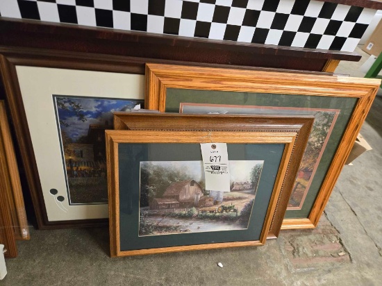(4) Framed John Deere Prints
