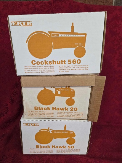 Cockahutt 560, Blackhawk 20 and 50 National Farm Toy Museum 1990 bid x 3
