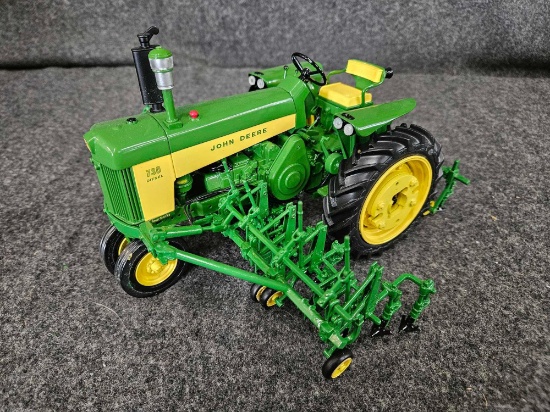 Custom John Deere 730 Diesel Tractor with Mounted Cultivators 1/16