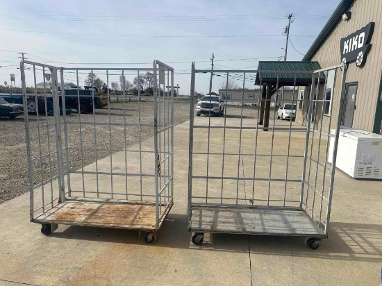 (2) Metal Rolling Carts