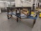 Pair of wood vinyl covered work tables, largest 12ft long