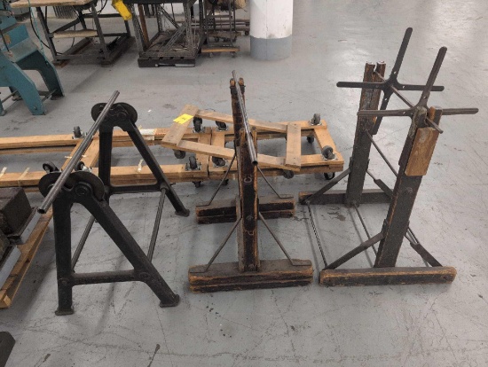 3 spool stands, one Sunstrand metal frame