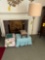 Lamp, ottomans, stool