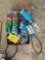 Mulch film, belts, tie out stakes