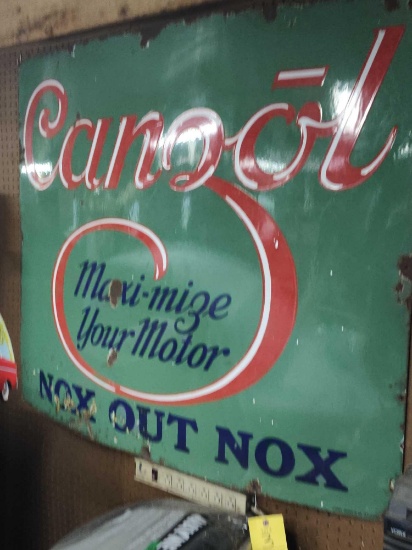 Porcelain Sign Canzol Oil NOX out NOX 48" x 42"