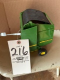 Toy - JD 1/16 round baler w/ bale, repaired hitch