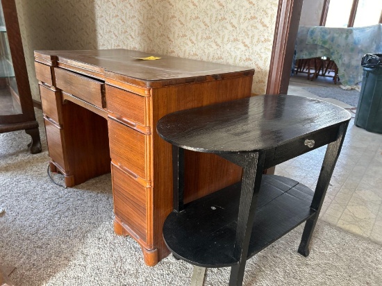 Solid Wood Office Desk & Small Stand