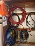 Assorted air hoses and reel