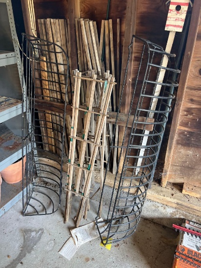 Metal Planters and Wood Stakes