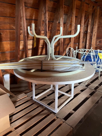 (2) Patio Tables and Umbrella