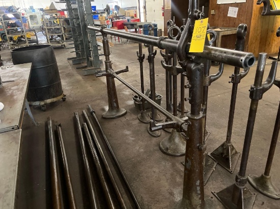 (2) Industrial Bar Stock Stands with (7) Bars | Online Auctions | Proxibid