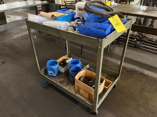 Metal Shop Cart with Contents