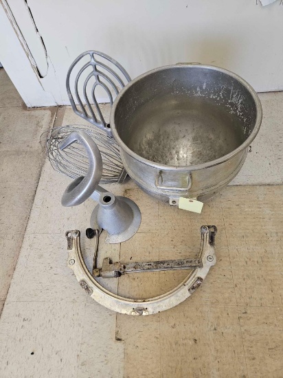 Large mixer bowl with attachments