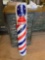 Modern Service Porcelain Barber Pole Sign