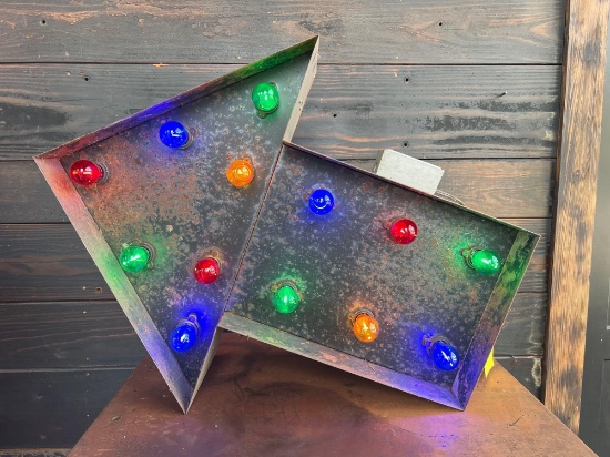 Early Lighted Double Sided Hanging Arrow Sign