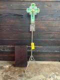 Early Art Deco Neon Crucifix with Stand and Case