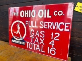 The Ohio Oil Co. Marathon Running Man Porcelain and Painted Sign