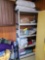 Plastic Shelf with Contents - Dirt Devil, Cold Packs, Towels