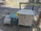 Plastic Outdoor Serving Cart, Stands, & Cart Contents