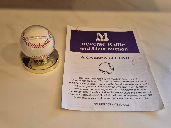 Cleveland Indians Jim "Mudcat" Grant Signed Baseball