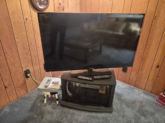 Element 50 In. TV, Entertainment Stand, DVD/VHS Players, & Small Stand