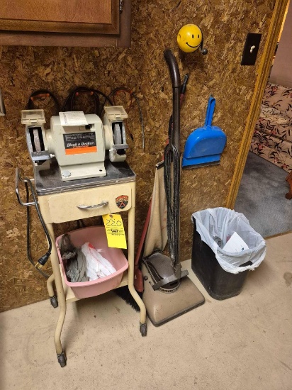 Black & Decker Grinder, Small Cart, Vacuum, & Trash Can