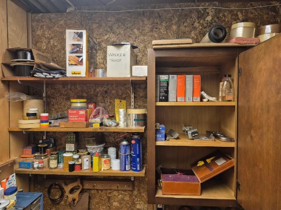 Shelf & Cabinet Contents - Hardware, Sprays, Wagner Power Stripper, Wall Decor, & more