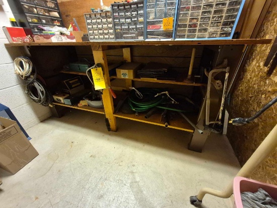 Contents Under Workbench - Hosing, Hand Tools, Wiring, Hardware, & more