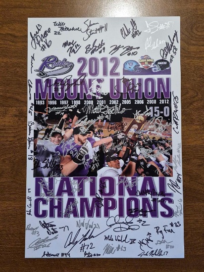 2012 Mount Union Raiders National Champions Signed Poster
