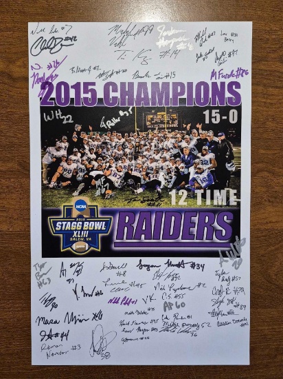 2015 Mount Union Raiders National Champions Signed Poster
