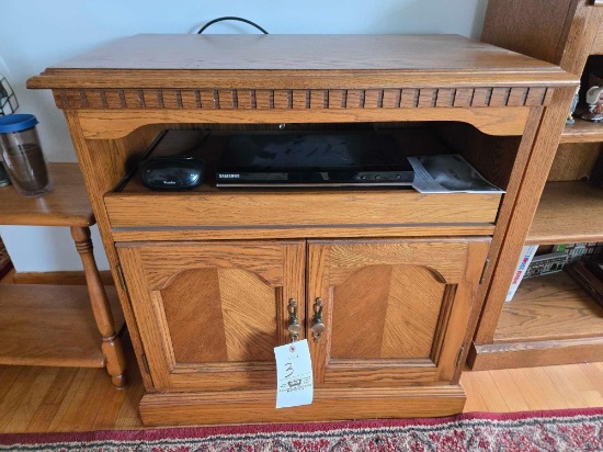 Oak TV stand with DVD player